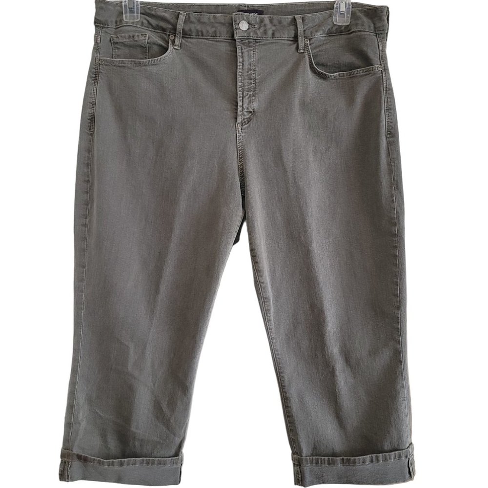 NEW - NYDJ MARILYN Straight Crop Jeans In Plus Size 18 Dark Olive/Moss